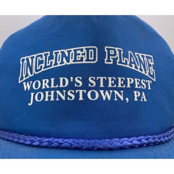 Vintage Johnstown Inclined Plane PA SnapBack blue Hat baseball Cap Trucker New! - Picture 2 of 11